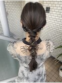 参列　編み下ろし　玉ねぎヘア　お呼ばれ