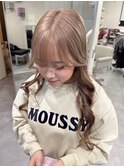 12551ルクティーベージュ姫カットレイヤー韓国くすみベージュ