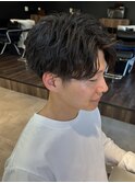刈り上げセンターパート/アップバング/ビジネスヘア/千葉駅/保立