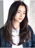 ☆レイヤーカット毛先ワンカールくせ毛風カール薄めバングデジパ