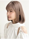 ワンホンレイヤー艶感大人可愛いエアリーカールサイドバング
