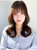 韓国風くびれミディ夏カラーブラウンブリーチなしカラーレイヤー