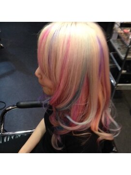 ゾーマ(ZOUMA) ☆白ベースのパステルメッシュ☆ ピンク 紫 水色