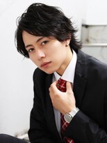 好印象メンズパーマ爽やかビジネスウルフ人気◎ミディアム髪型