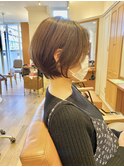 20代30代40代小顔見せ♪大人かわいい前下がりひし形ショートボブ
