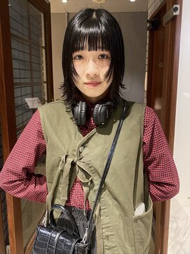 コフィー バイ メルト 吉祥寺(cofy by melt) 【中澤彩乃】顔まわりウルフレイヤーアッシュブラックフルバング