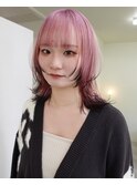 デザインカラー レイヤーカット ペールピンク