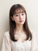 ラウンドワイドバング×王道グレージュストレート【髪質改善】2