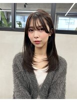 ミディアムレイヤーカットボブウルフ/10代20代/インナーカラー