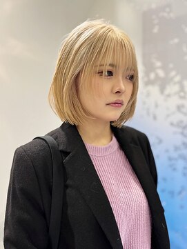 ギグスダブル 栄店(gigs double) デザインカラー/ボブ/イエローベージュ