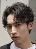 渋谷フェザーパーマセンターパートフェザーショートニュアンス
