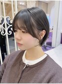 丸顔骨格　ショート　京都美容室　進詩織