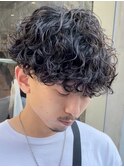 町田波巻きスパイラルパーマ波巻きパーマセンターパートフェード