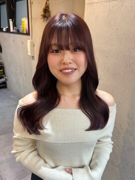 ブルーメ(Blume...) 韓国ヘア/ロングレイヤー/くびれ巻き/ワインレッド/暖色カラー