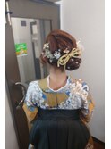 卒業式の着付けヘアー