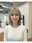 韓国ハイトーン艶髪ボブ