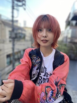 サンチャサロン(sancha salon) オレンジショートウルフ