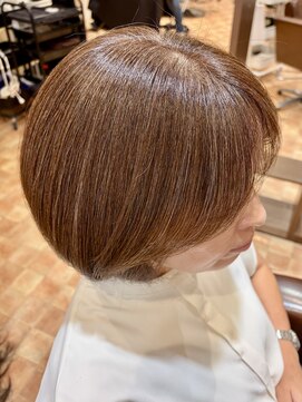アイニ 河内小阪店(aini) 白髪ぼかし/ハイライト/髪質改善ショート大人小顔艶上品40代50代