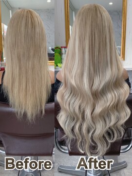 ディバイス カラーアンドエクステ(Device) Wカラー/エクステ/韓流巻き仕上げ無料サービス