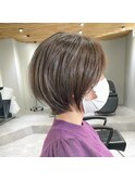 ナチュラル脱白髪染めハイライトショート［新百合ヶ丘］