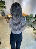 シルクのような寒色バレイヤージュ_white ash_