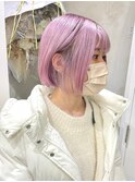 ダブルカラーピンクベージュケアブリーチハイトーン髪質改善