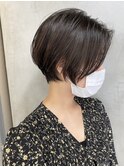 ナチュラルボブミニボブ黒髪ショートダブルカラーハイライト