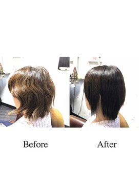 カミケン 方木田店(kamiken.) 美髪ストレート艶髪ボリュームダウン【カミケン方木田店】