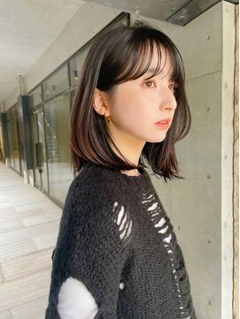 アンガーデン(Une GARDEN) 顔まわりカット/ブラウンカラー/小顔ヘア/伸ばしかけ/似合わせ