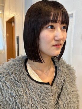 パーク 福岡天神西通り店(parc) 切りっぱなしボブ 艶感 グレージュカラー 20代30代