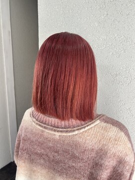 アジールヘア 所沢プロペ通り店(agir hair) ピンクブラウン切りっぱなしボブ美髪っケアブリーチ練馬所沢