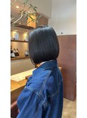 小顔切りっぱなしボブ