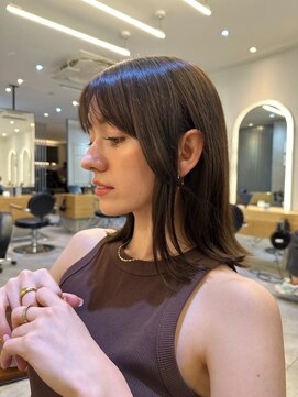 ジーナ 京都河原町(Zina) 髪質改善＊チョコラブラウン耳掛けボブ＊美髪【Zina京都河原町】