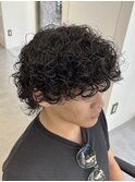 プードルパーマ波巻きスパイラルパーマメンズ眉毛シャドウパーマ