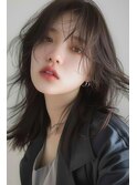 くびれヘア/ミディアム/ウルフ/【lana hair 新宿】