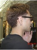 *UKベージュ　マレットヘア　メンズショート　ブリーチなし*