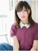 mod's姪浜/斜めバング前下がりレイヤーワンカールミディアムi