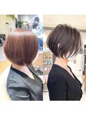 30代40代50代白髪ぼかし髪型白髪染め面長細目ハイライト伊