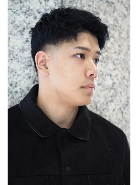 ヨシザワインク プレミアム 横浜 桜木町店(YOSHIZAWA Inc. PREMIUM) 黒髪爽やかショートパーマ風無造作アップバング