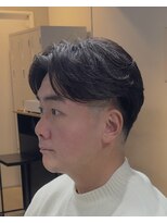 ブルニール 心斎橋(BLEUNIR) ニュアンスパーマ ビジネスパーマ センターパート 刈り上げ