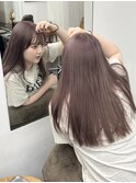 ロングレイヤーカット顔周りレイヤーウルフハッシュカット韓国