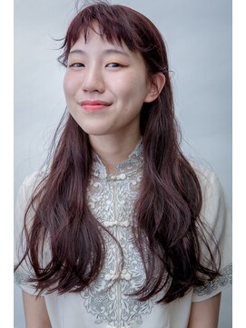 サイドバーンズ(side-burns) ラベンダー×オン眉透けバング