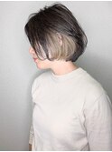 ミルクティベージュ×インナーカラーボブ　【alia橋本】