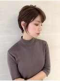 イメチェン肌映えオフィスショートパーマ