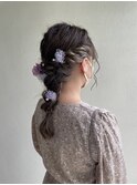 ヘアアレンジ 編みおろし パーティーセット
