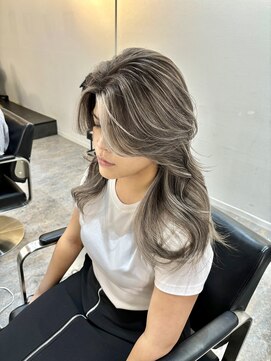 ブレンド 渋谷(BLend) 前髪アンブレラカラーこなれミディイメチェンウェーブパーマ