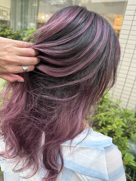 バイブアンドアネックス(VIBE & ANNEX) 《momoka》ピンクバレイヤージュ大学生ブリーチミディアム