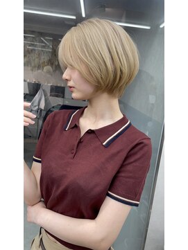 ロンドブルーム 天神大名店(Lond Bloom) イメチェンショート外ハネボブ美髪ブルーブラックワイドバング