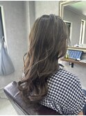 ハイライト×大人ウェーブ/ダークグレージュ/透明感カラー