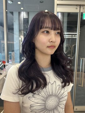 ロンドルピナス 小倉(Lond Lupinus) ミディアムヘア暗めカラー/デザインカラー/フェイスフレーミング